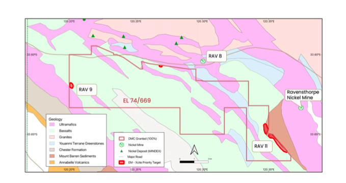 Geological Map of Ravensthorpe Nickel Project – RAV 9 & RAV 11 targets & Geology