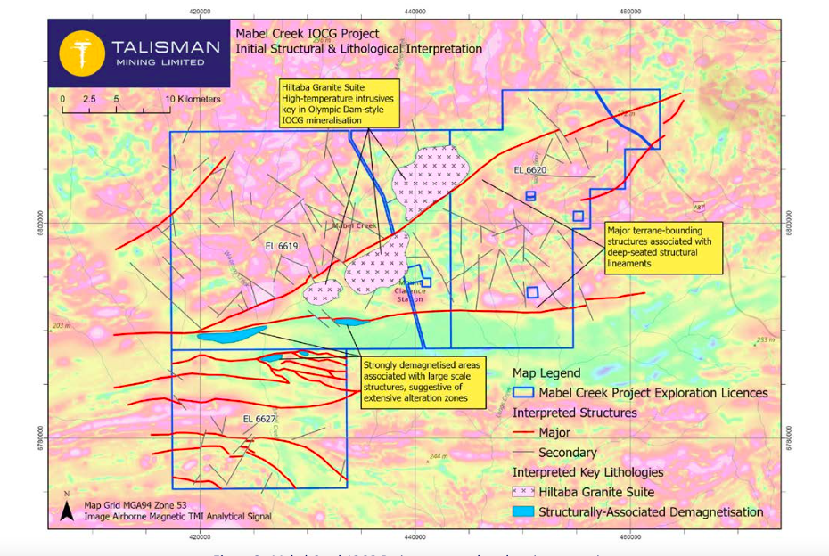 Geological Map of Mabel Creek IOCG project in Western Australia.