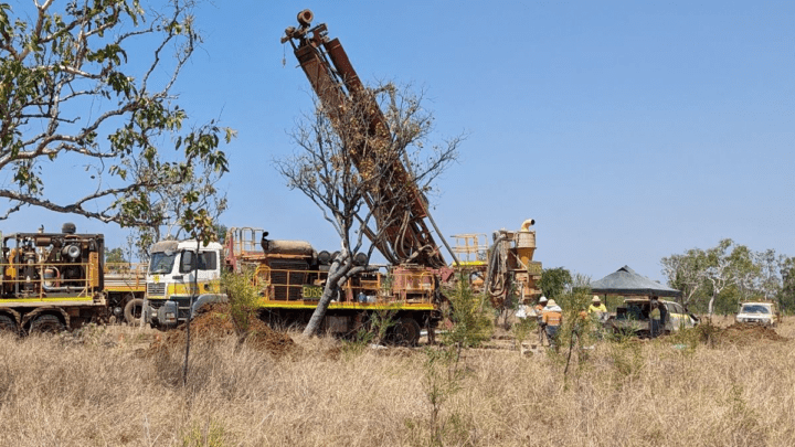 DRE RC Rig set up to commence drilling at Tarraji