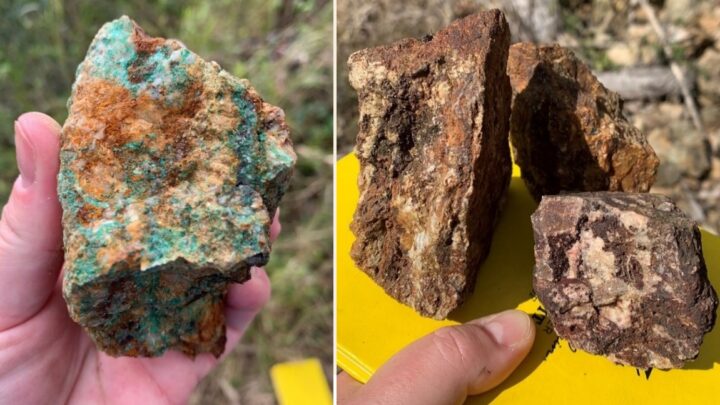 Rocks from the Kaa gold discovery at surface near Bundaberg in Queensland